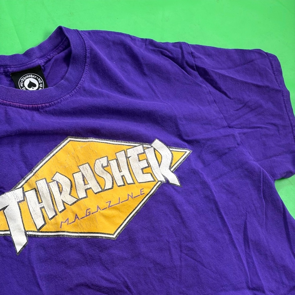 Thrasher‎ Graphic T-Shirt Mens Large Purple Diamond Logo Short Sleeve Tee